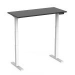 שולחן חשמלי 2 מנועים שחור רגל לבנה HOP