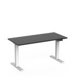 שולחן חשמלי 2 מנועים שחור רגל לבנה HOP